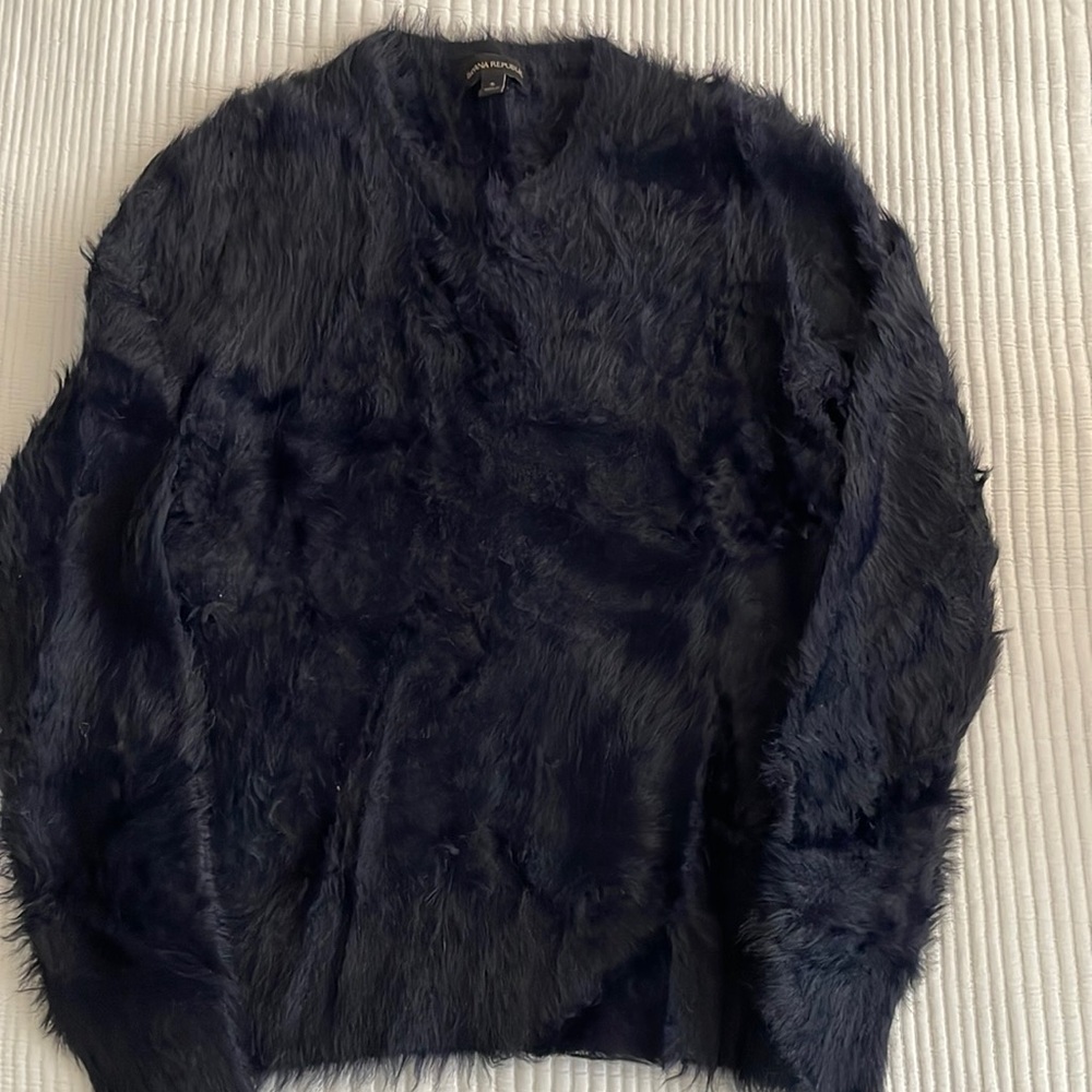 Fuzzy navy sweater
